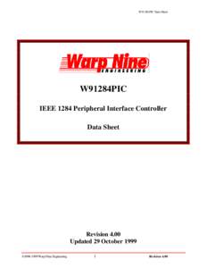 W91284PIC Data Sheet  W91284PIC IEEE 1284 Peripheral Interface Controller Data Sheet