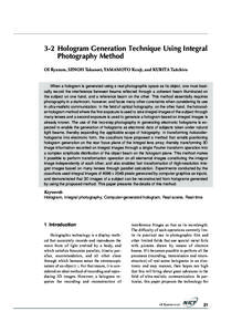 3D imaging / Holography / Integral imaging / Diffraction / Lens / Angle of view / Camera lens / Computer-generated holography / Rainbow hologram / Optics / Imaging / Physics