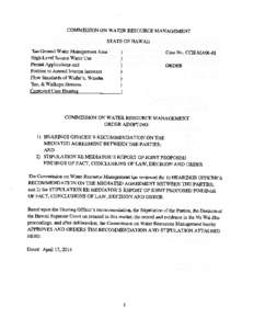 COMMISSION ON WATER RESOURCE MANAGEMENT STATE OF HAWAII ‘lao Ground Water Management Area High-Level Source Water Use Permit Applica.tions and Petition to Amend Interim Instream