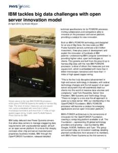 IBM tackles big data challenges with open server innovation model