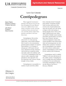 Centipedegrass - Lawn Care Calendar - FSA-6120