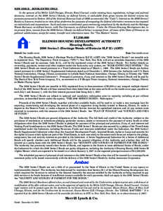 NEW ISSUE – BOOK-ENTRY ONLY In the opinion of Ice Miller LLP, Chicago, Illinois, Bond Counsel, under existing laws, regulations, rulings and judicial decisions, interest on the 2006 Series I Bonds, as defined herein, i