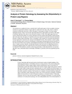 NIH Public Access Author Manuscript Proteins. Author manuscript; available in PMC 2007 September 27.