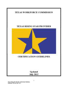 Texas Rising Star Provider Certification Guidelines