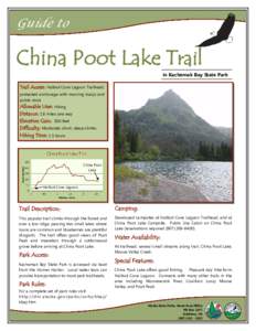 Guide to  China Poot Lake Trail in Kachemak Bay State Park Trail Access: Halibut Cove Lagoon Trailhead; protected anchorage with mooring buoys and