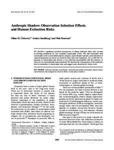 Anthropic Shadow: Observation Selection Effects and Human Extinction Risks