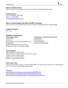Microsoft Word - UT Houston_MD MPH AAMC Directory Draft Form[removed]doc