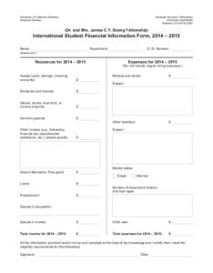 PDF: Dr. and Mrs. James C.Y. Soong Fellowship: Financial Information