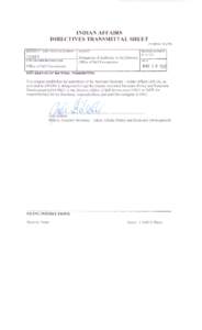 I DIAN AFFAIRS DIRECTIVES TRANSMITTAL SHEET (modified[removed]DOCUMENT  IDENTIFICATION