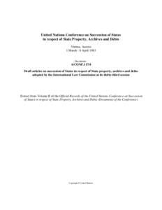 Draft articles on succession of States in respect of State property, archives and debts adopted by the International Law Commission at its thirty-third session