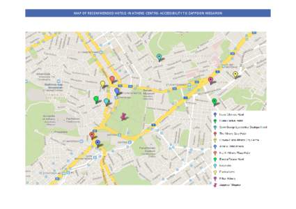 MAP OF RECOMMENDED HOTELS IN ATHENS CENTRE- ACCESSIBILITY TO ZAPPEION MEGARON   