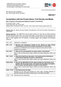 ADB/OECD Anti-Corruption Initiative for Asia and the Pacific and the Anti-Corruption Commission of Timor-Leste www.oecd.org/corruption/asiapacific  18th Steering Group Meeting