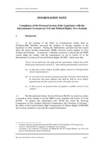 Legislative Council Secretariat  IN25[removed]INFORMATION NOTE Compliance of the Electoral System of the Legislature with the