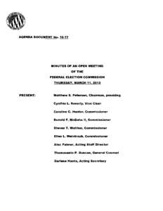AGENDA DOCUMENT No[removed]MINUTES OF AN OPEN MEETING OF THE