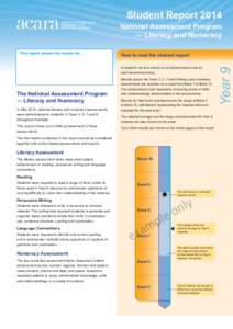 2014 Example Year 9 NAPLAN report without school average