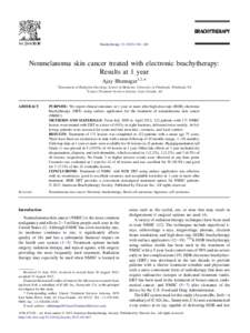 Carcinoma / Brachytherapy / Radioactivity / Radiobiology / Radiation therapy / Radiation treatment planning / Squamous-cell carcinoma / Basal-cell carcinoma / Melanoma / Medicine / Radiation oncology / Medical physics