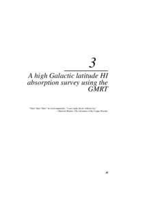 3 A high Galactic latitude HI absorption survey using the GMRT 