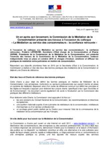 FREDERIC LEFEBVRE  S ECRETAIRE D ’ETAT CHARGE DU COMMERCE , DE L ’ARTISANAT , DES PETITES ET MOYENNES E NTREPRISES , DU T OURISME , DES SERVICES , DES PROFESSIONS LIBERALES ET DE LA C ONSOMMATION  Communiqué de pres