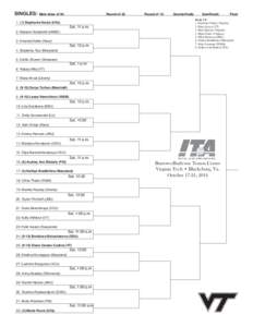 SINGLES: Main draw of 64	  Round of 32 1.	 (1) Stephanie Nauta (UVa)