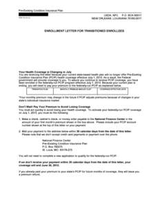 Pre-Existing Condition Insurance Plan PCIP[removed]USDA, NFC P.O. BOX[removed]NEW ORLEANS, LOUISIANA[removed]