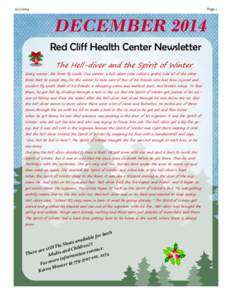 [removed]Page 1 DECEMBER 2014 Red Cliff Health Center Newsletter
