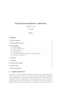 Graph homomorphisms: definitions ´szlo ´ Lova ´sz La June 2008