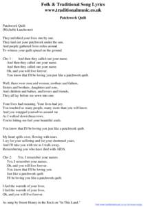 Folk & Traditional Song Lyrics - Patchwork Quilt