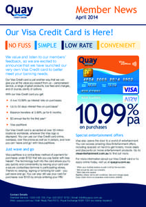 Quay CU  Member News Visa card designs  Project Description