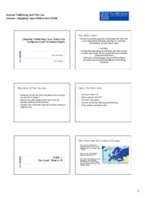 Human Traﬃcking and The Law  Session: Li7ga7ng Cases Before the ECtHR  The AIRE Centre Litigating Trafficking Cases Before the European Court of Human Rights