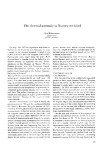 The thermal anomaly in Surtsey revisited f i v a r Jbhannesson Science Institute Unifersity of Iceland  O n Sept. 5th 1975 an expedition was taken to