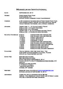 Musselman Invitational Date: September 20, 2014  Where: