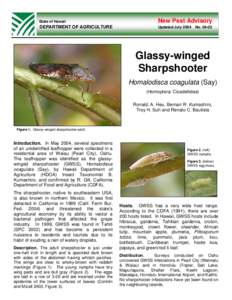 Agriculture / Sharpshooter / Xylella fastidiosa / Leafhopper / Biology / Biological pest control / Fairyfly / Pest control / California Department of Food and Agriculture / Cicadellidae / Agricultural pest insects / Glassy-winged sharpshooter
