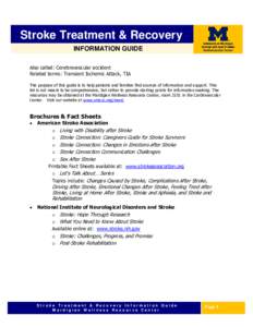 Stroke recovery / The Stroke Association / University of Michigan Health System / Medicine / Stroke / Health