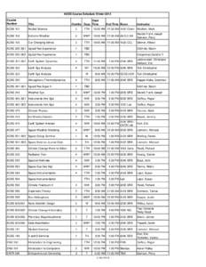 AOSS Course Schedule Winter 2015 Course Number Title