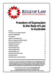 RULE OF L AW INSTITUTE OF AUSTRALIA Freedom of Expression & the Rule of Law in Australia