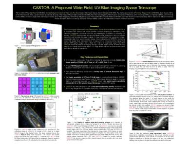 CASTOR: A Proposed Wide-Field, UV-Blue Imaging Space Telescope Patrick Côté (NRC), Alan Scott (COM DEV), Michael Balogh (University of Waterloo), Ron Buckingham (Northeast Space), David Aldridge (COM DEV), Ray Carlberg