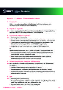 Regulation  Appendix E – Chartered Environmentalists Scheme 1  Interpretation