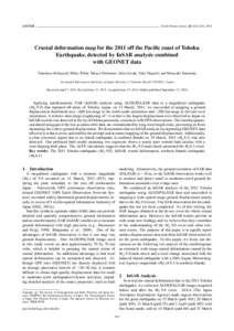 LETTER  Earth Planets Space, 63, 621–625, 2011 Crustal deformation map for the 2011 off the Pacific coast of Tohoku Earthquake, detected by InSAR analysis combined