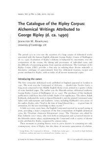 The Catalogue of the Ripley Corpus (journal article)