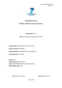 FP7[removed]MED-SPRING D3.n Report 2013 THEME [INCO[removed]INCONET – Mediterranean Partner Countries