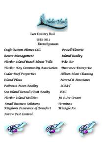Low Country Boil[removed]Event Sponsors Craft Custom Homes LLC.