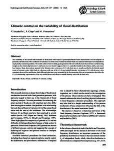 Hydrology and Earth System Sciences, 6(2), 229–Climatic control on the variability of flood distribution © EGS  Climatic control on the variability of flood distribution