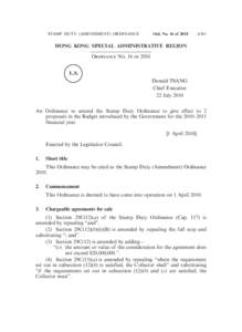 Stamp duty / Government / Consideration / Taxation in Hong Kong / Law / Stamp Duty Ordinance