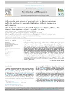 Forest Ecology and Management xxxxxx–xxx  Contents lists available at ScienceDirect Forest Ecology and Management journal homepage: www.elsevier.com/locate/foreco