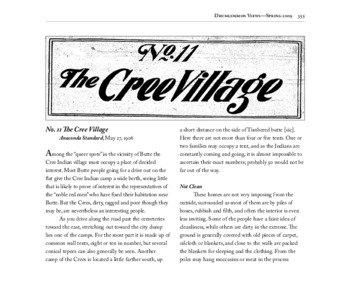 Drumlummon Views—Spring 2009  355  No. 11 The Cree Village