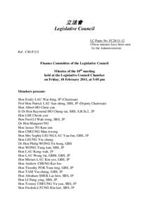 立法會 Legislative Council LC Paper No. FC28[removed]These minutes have been seen by the Administration) Ref : CB1/F/1/2