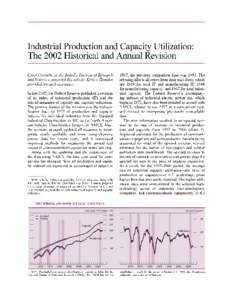 Industrial Production and Capacity Utilization: The 2002 Historical and Annual Revision