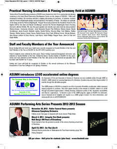 Vision Newsletter 2012 Fall_Layout[removed]:59 PM Page 1  Practical Nursing Graduation & Pinning Ceremony Held at ASUMH Twenty-three Practical Nursing students at ASUMH were honored on July 31 at a graduation and pinn