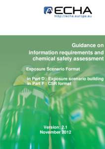 Guidance on information requirements and chemical safety assessment Exposure Scenario Format in Part D : Exposure scenario building in Part F : CSR format