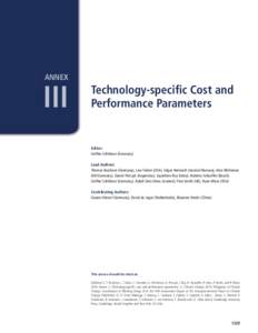ANNEX  III Technology-specific Cost and Performance Parameters